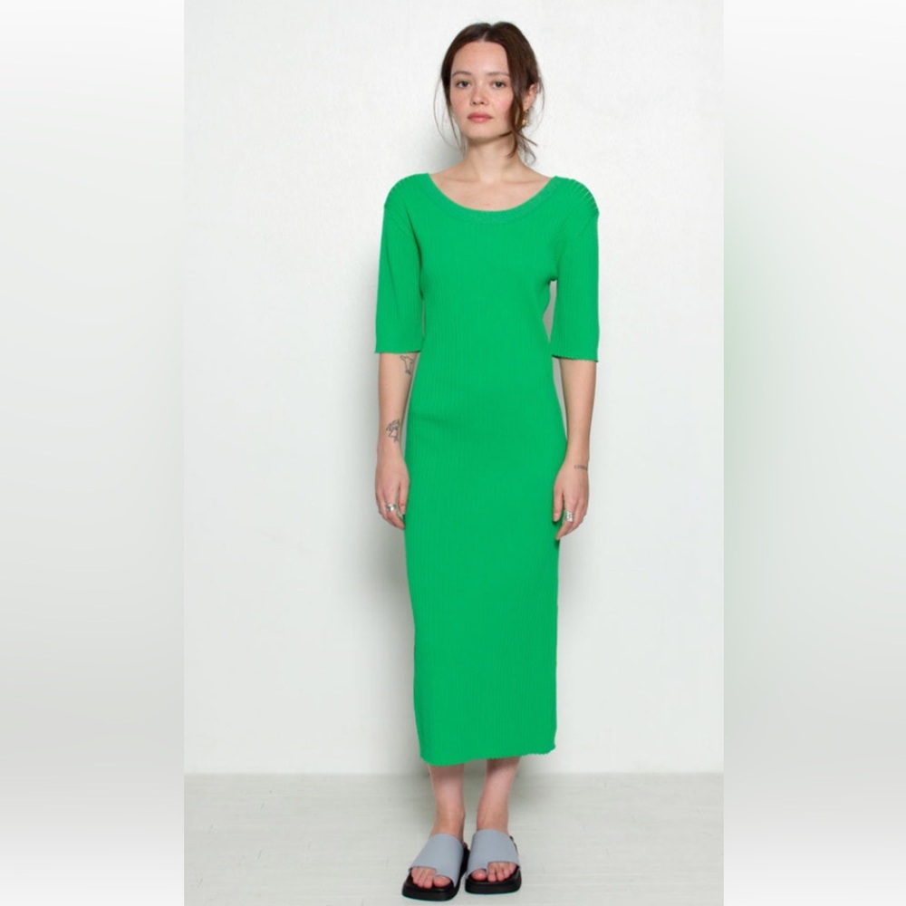 NEW Just Female Green Ribbed Dress